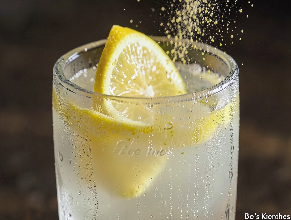 Expressing lemon oil over the Bee's Knees cocktail
