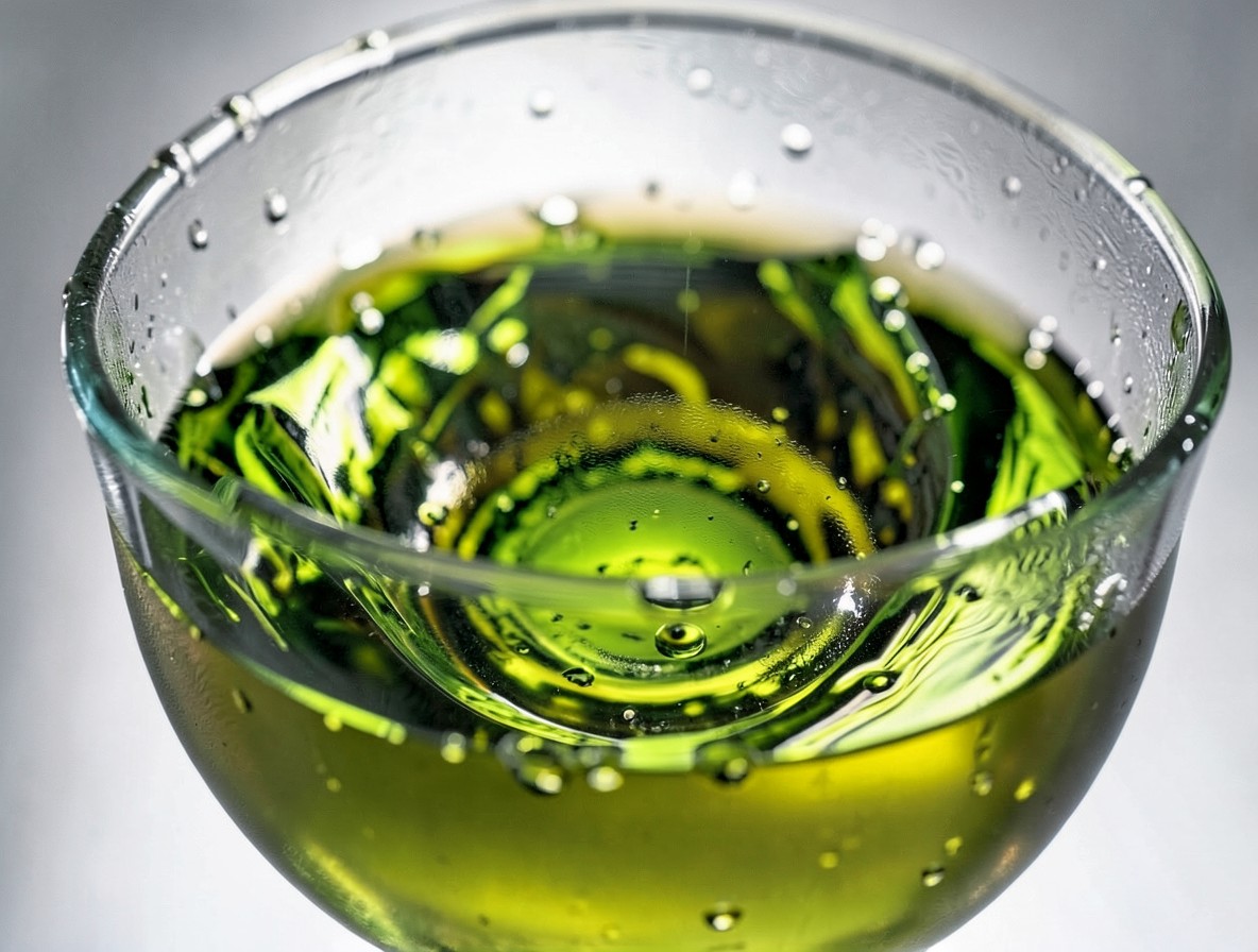 Highball glass being rinsed with absinthe