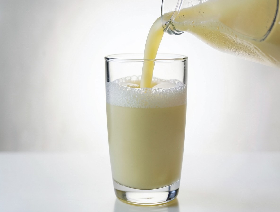 Pouring the shaken Morning Glory Fizz mixture into the glass