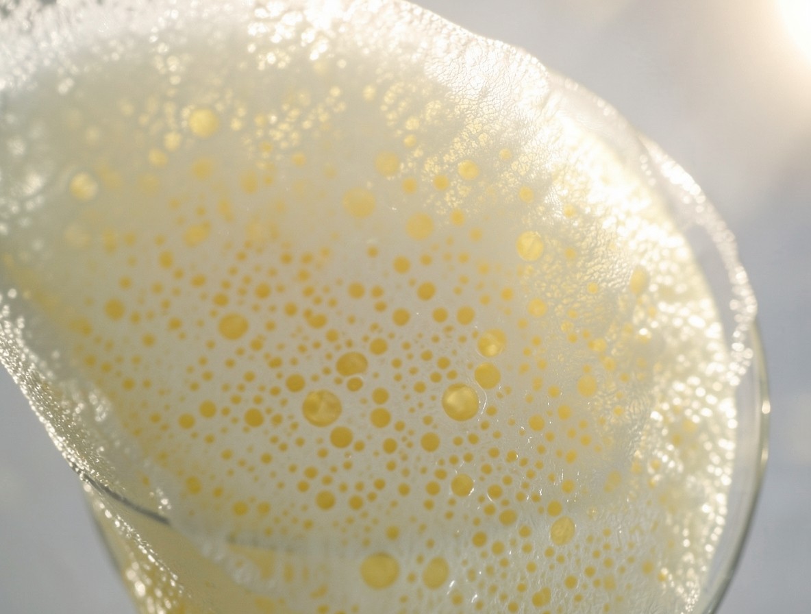 Thick foam inside a shaker from the dry shake step