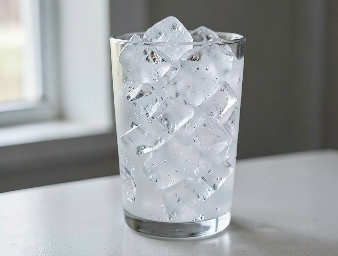 Filling a highball glass with cracked ice for a Tequila Sunrise